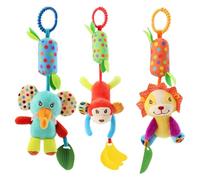 Aublinto Carrozzina per bambini, giocattolo da appendere, sonaglio, giocattolo con campanello, campana morbida, sonaglio, giocattolo a sonaglio, elefante, scimmia, leone