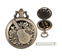Aublinto Collana con cubo a forma di chitarra, decorazione, cassa dell'orologio da tasca, sculture artistiche, collana in vita, bronzo, 9.00*5.00*3.00CM