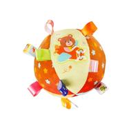 Aublinto Giocattoli educativi per bambini, giocattolo educativo per bambini, palla da gioco, multicolore e campanelle all'interno, morbido sonaglio di peluche per neonati e bambini