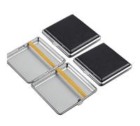 Aublinto Scatola per sigarette, 2 pezzi, portatile, mini scatola per sigarette, portasigarette, doppio lato, in metallo, per business, contiene 20 sigarette