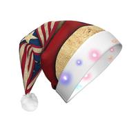 Aubnva 4 luglio Bandiera Patriottica Stampa Adulto Unisex Led Cappello di Natale Per Festivo Cappelli Festa Natale Capodanno Decor Forniture