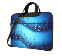 Aubnva Blu cielo note musicali stampa leggera versatile ufficio borsa da lavoro elegante e funzionale borsa per laptop donna uomo, Nero , 15.6 inch