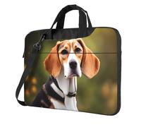 Aubnva Borsa da lavoro da ufficio leggera e versatile con stampa di cane Beagle, elegante e funzionale, borsa per computer portatile da donna, Nero , 14 inch