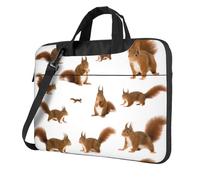 Aubnva Borsa da lavoro da ufficio leggera e versatile con stampa di scoiattolo carino elegante e funzionale borsa per laptop donna uomo, Nero , 13 inch