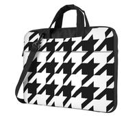 Aubnva Borsa da lavoro per ufficio leggera e versatile con stampa pied de poule nera borsa per laptop elegante e funzionale per donne e uomini, Nero , 13 inch