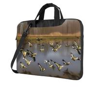 Aubnva Caccia Volare Anatre Selvatiche Stampa Leggero Versatile Ufficio Borsa da Lavoro Elegante E Funzionale Borsa Per Laptop, Nero , 14 inch