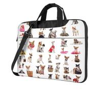 Aubnva Carino Chihuahua Pug Modello Stampa Leggero Versatile Ufficio Borsa da Lavoro Elegante E Funzionale Borsa Per Computer Portatile Donne Uomini, Nero , 15.6 inch