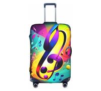 Aubnva Colorato Note Musicali Stampa Lavabile Viaggio Bagagli Copertura Personalizzata Valigia Protector per Business Leisure, bianco, M