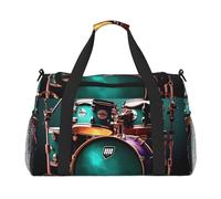 Aubnva Cool Drum Set Stampa Ampio Viaggio Grande Capacità Mano Borsa Da Viaggio Carry On Tote Pieghevole Borsa Da Viaggio