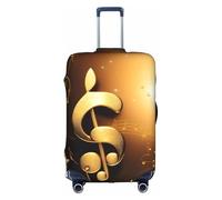 Aubnva Copertura per bagagli da viaggio con nota musicale dorata con stampa di stelle lucide cadute, lavabile, protezione personalizzata per viaggi d'affari e tempo libero, bianco, M