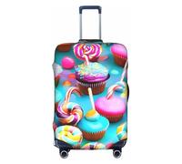 Aubnva Copertura per bagagli da viaggio con stampa colorata dolce lecca-lecca cupcake ciambella lavabile copertura per valigia personalizzata per affari e tempo libero, bianco, M