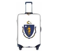 Aubnva Copertura per bagagli da viaggio lavabile con stampa bandiera dello stato del Massachusetts, protezione personalizzata per viaggi d'affari e tempo libero, bianco, XL