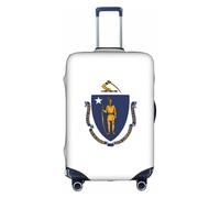 Aubnva Copertura per bagagli da viaggio lavabile con stampa bandiera dello stato del Massachusetts, protezione personalizzata per viaggi d'affari e tempo libero, bianco, XL