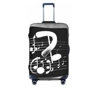 Aubnva Copertura per bagagli da viaggio lavabile con stampa di note musicali bianche nere e bianche, Bianco, M