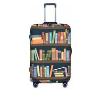 Aubnva Copertura per bagagli da viaggio lavabile con stampa di topi di biblioteca dei cartoni animati per la protezione della valigia personalizzata per il, bianco, S