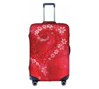 Aubnva Copertura per bagagli da viaggio lavabile con stampa floreale rossa cuore rosso per San Valentino Protezione per valigia personalizzata per affari e tempo libero, Bianco, XL