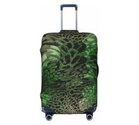 Aubnva Copertura per bagagli da viaggio lavabile con stampa serpente verde personalizzata protezione per il tempo libero di lavoro, Bianco, S