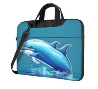 Aubnva Delfino Fuori Dell'acqua Stampa Leggero Versatile Ufficio Borsa da Lavoro Elegante E Funzionale Borsa Per Computer Portatile Donne Uomini, Nero , 14 inch