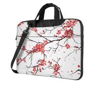 Aubnva Delicato Cherry Blossoms Stampa Leggero Versatile Ufficio Lavoro Bag Elegante E Funzionale Laptop Bag Donne Uomini, Nero , 15.6 inch