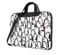 Aubnva Elegante Folla Di Pinguini Stampa Leggero Versatile Ufficio Borsa Da Lavoro Elegante E Funzionale Del Computer Portatile Delle Donne Uomini, Nero , 15.6 inch