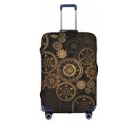 Aubnva Gears Clock Bronze Century Print Lavabile Viaggio Bagaglio Copertura Personalizzata Protector per Business Leisure, bianco, S