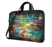 Aubnva Graffiti Colorato Mattone Stampa Leggero Versatile Ufficio Lavoro Bag Elegante E Funzionale Laptop Bag Donne Uomini, Nero , 15.6 inch
