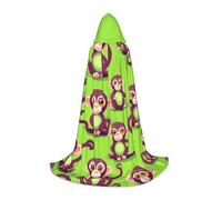 Aubnva Green Clever Monkey Print - Mantello unisex con cappuccio, per Halloween, cosplay, carnevale, comodo ed elegante