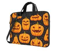 Aubnva Halloween Zucca Modelli Stampa Leggero Versatile Ufficio Lavoro Borsa Elegante E Funzionale Laptop Bag Donne Uomini, Nero , 13 inch