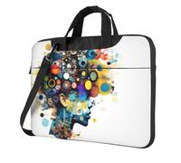 Aubnva Intelligenza Artificiale Cervello Stampa Leggero Versatile Ufficio Lavoro Bag Elegante E Funzionale Laptop Bag Donne Uomini, Nero , 13 inch