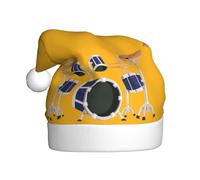 Aubnva Jazz Drum Stampa Adulto Unisex Cappello di Natale Cappelli di Babbo Natale per Festa Festa Costume Decorazione a tema