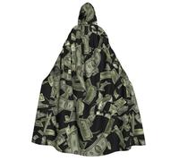 Aubnva Mantello con cappuccio per uomo e donna con stampa del segno del dollaro comodo costume di Carnevale di Halloween tema