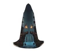 Aubnva Mantello con cappuccio unisex con stampa di nave pirata fantasia, per Halloween, cosplay, carnevale, comodo ed elegante