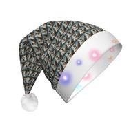 Aubnva Old Viking Boat Print Adulto Unisex Led Cappello di Natale Per Festivo Festa Cappelli Natale Capodanno Decor Forniture