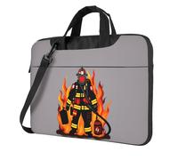 Aubnva Pompiere Stampa Vigile del Fuoco Leggero Versatile Ufficio Lavoro Bag Elegante E Funzionale Laptop Bag Donne Uomini, Nero , 13 inch
