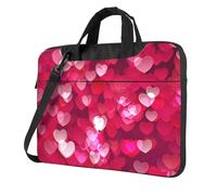 Aubnva San Valentino amore cuore stampa leggero versatile ufficio borsa da lavoro elegante e funzionale borsa per laptop donna uomo, Nero , 15.6 inch