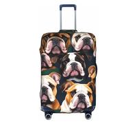 Aubnva Simpatico Bulldog Inglese Stampa Lavabile Bagagli Da Viaggio Copertura Personalizzata Valigia Protector per Business Leisure, bianco, S