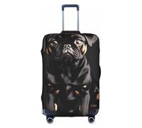 Aubnva Simpatico carlino nero - scala standard 2_00x stampa lavabile copertura per bagagli da viaggio personalizzata protezione per valigia per affari e tempo libero, bianco, M