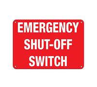 Aubrey Hammond Segnale di avvertimento in alluminio - Emergency Shut-Off Switch Hazard Sign Etichette di pericolo 30,5 x 20,3 cm cartelli commerciali