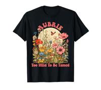 AUBRIE Name Cute Retro Girls Wildflower AUBRIE Name Maglietta