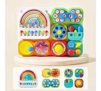 Auby Busy Board 3.0 Sensoriale 1-6 Anni: Giocattolo Staccabile & Assemblabile con 7 Strumenti Portatili - Sviluppo Motricità Fine Montessori