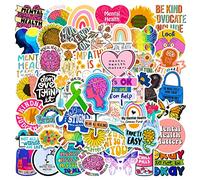 AUCEKO Set di 50 adesivi per la salute mentale, impermeabili, in vinile, per laptop, bambini, auto, moto, skateboard, bagagli, valigie, computer, graffiti Decal