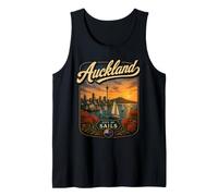 Auckland Nuova Zelanda Vintage Harbor City Travel Canotta