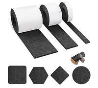 Auckpure Feltrini Autoadesivi 3 Rotoli Nero - 100cm * 10cm + 100cm * 5cm + 100cm * 2cm, Feltro Protettore per Vetrini per Mobili