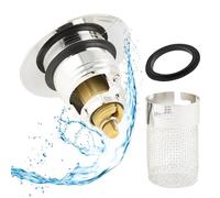 AUCOSIMY Tappo Lavandino Bagno Click Clack, Tappo Bidet Universale Con Cestello Raccogli Impurità Integrato