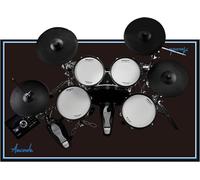 Aucuda Tappeto per batteria, 120 x 140 cm, antiscivolo e insonorizzato, tappeto per batteria elettrica, tappetino per esercitazione, tappeto estivo fonoassorbente per jazz, pianoforte, accessori per