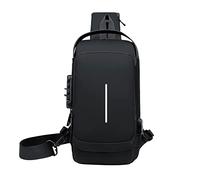 Aucuu Antifurto Zaino Monospalla Uomo Business da Petto con Porta Ricarica USB - Borsa Tracolla Leggero per Ciclismo, Sport e Viaggio