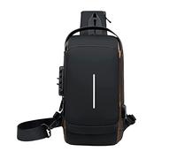 Aucuu Antifurto Zaino Monospalla Uomo, Zaino Monospalla Uomo, Borsa a Tracolla Uomo con Porta di Ricarica USB, Zaino Business da Petto Leggero, Zaino a Monospalla Ciclismo Sport Viaggio