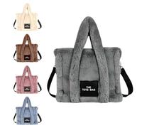 Aucuu Borsa a Tracolla da Donna in Pelliccia e Morbido Peluche, Grande Borsa a Mano con Tracolla Regolabile per Shopping, Scuola, Viaggi e Lavoro