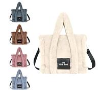 Aucuu Borsa a Tracolla Donna in Pelliccia e Morbido Peluche, Borsa a Mano Grande Con Tracolla Regolabile per Shopping, Scuola, Viaggi e Lavoro