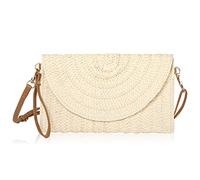 Aucuu Borsa a Tracolla in Paglia, Donna, per Spiaggia, con Nappe e Cerniera, a Spalla, Bohemien-S